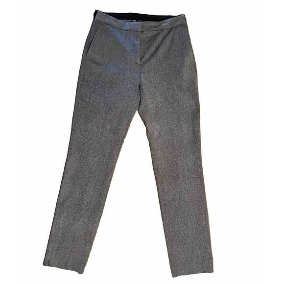 Zara Women’s Dress Pants 6 Straight Leg Fitted Gray Slash Pocket Flat Front - Picture 1 of 11